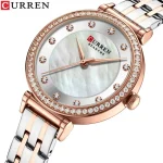 Curren 9087 Stainless Steel Ladies Watch- Silver/Rose Gold - Image 2