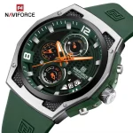 Naviforce 8051 Chronograph Rubber Belt Men's Watch- Green