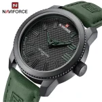 Naviforce 9202 Leather Belt Men's Watch- Green - Image 2