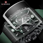 Naviforce 8025 Chronograph Rubber Belt Men's Watch- Green - Image 6