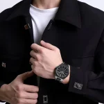 Naviforce 9212 Stainless Steel Men's Watch- Silver/Black - Image 3