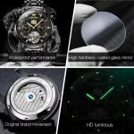 Olevs 9910 Automatic Mechanical Men's Watch- Black - Image 4