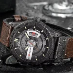 Curren 8301 Leather Belt Men's Watch- Coffee - Image 6