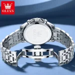 Olevs 3653 Chronograph Men's Watch- Silver/Blue - Image 3