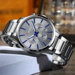 Curren 8435 Chronograph Men's Watch- Silver/Gray - Image 3
