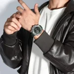 Naviforce 9262 Dual Time Leather Belt Men's Watch- Green - Image 4