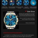 Olevs 3653 Chronograph Men's Watch- Silver/Golden - Image 5