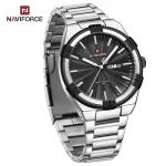Naviforce 9218 Stainless Steel Men's Watch- Silver/Black