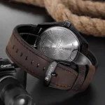 Curren 8301 Leather Belt Men's Watch- Coffee - Image 4