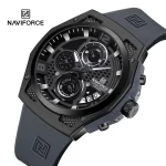 Naviforce 8051 Chronograph Rubber Belt Men's Watch- Gray