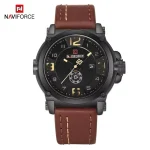 Naviforce 9099 Leather Belt Men's Watch- Brown - Image 3