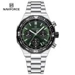 Naviforce 8049 Chronograph Men's Watch- Silver/Green - Image 4