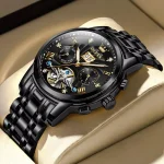 Olevs 9910 Automatic Mechanical Men's Watch- Black