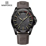Naviforce 8023 Leather Belt Men's Watch- Coffee