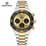 Naviforce 8049 Chronograph Men's Watch- Silver/Gold - Image 8