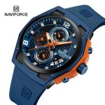 Naviforce 8051 Chronograph Rubber Belt Men's Watch- Blue